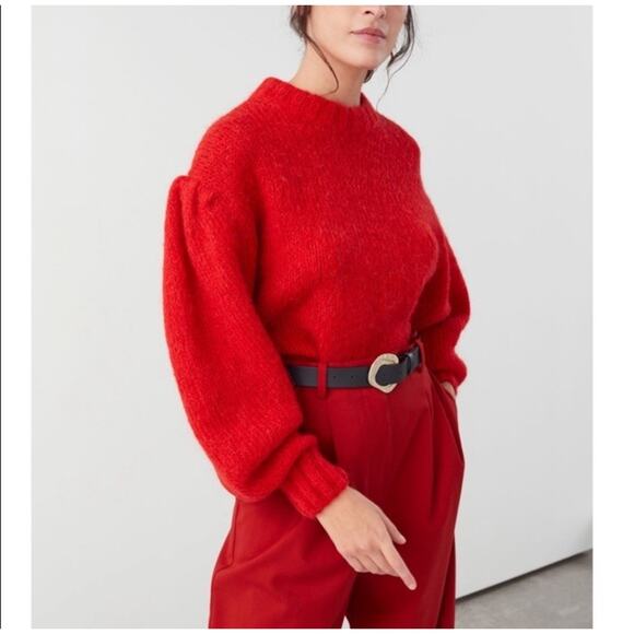 & Other Stories Stockholm Atelier Wool Alpaca Blend Sweater Balloon Sleeve XS - Picture 1 of 7